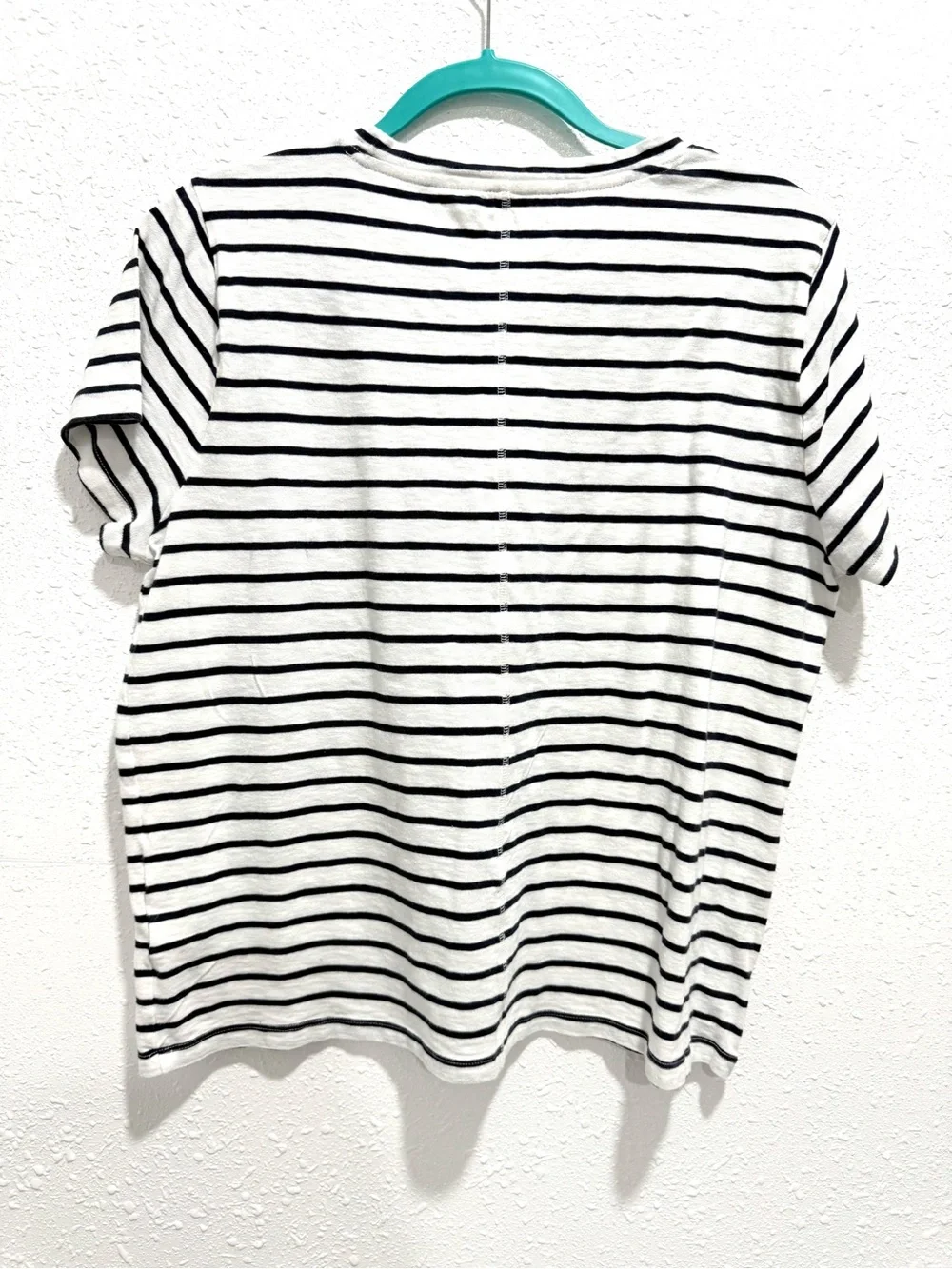 J. Crew Black Henley Long-Sleeve & White Black Striped Tee Duo XL
